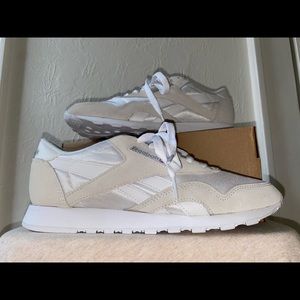 Reebok Classic Nylon - Women sz 8 - White/Light Grey - NEW WITH TAGS